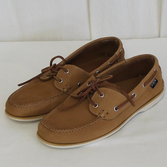 J Crew Factory Classic Leather Boat shoes New - Picture 1 of 8